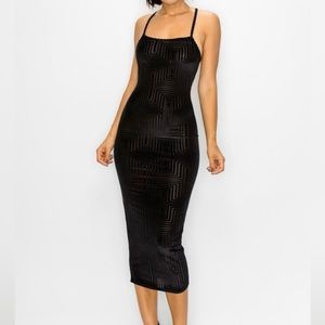 Black Mesh Bodycon Dress